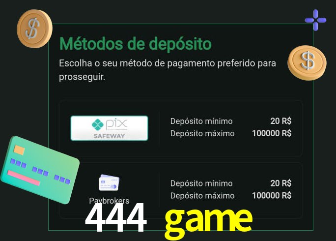 O cassino 444 game oferece uma grande variedade de métodos de pagamento